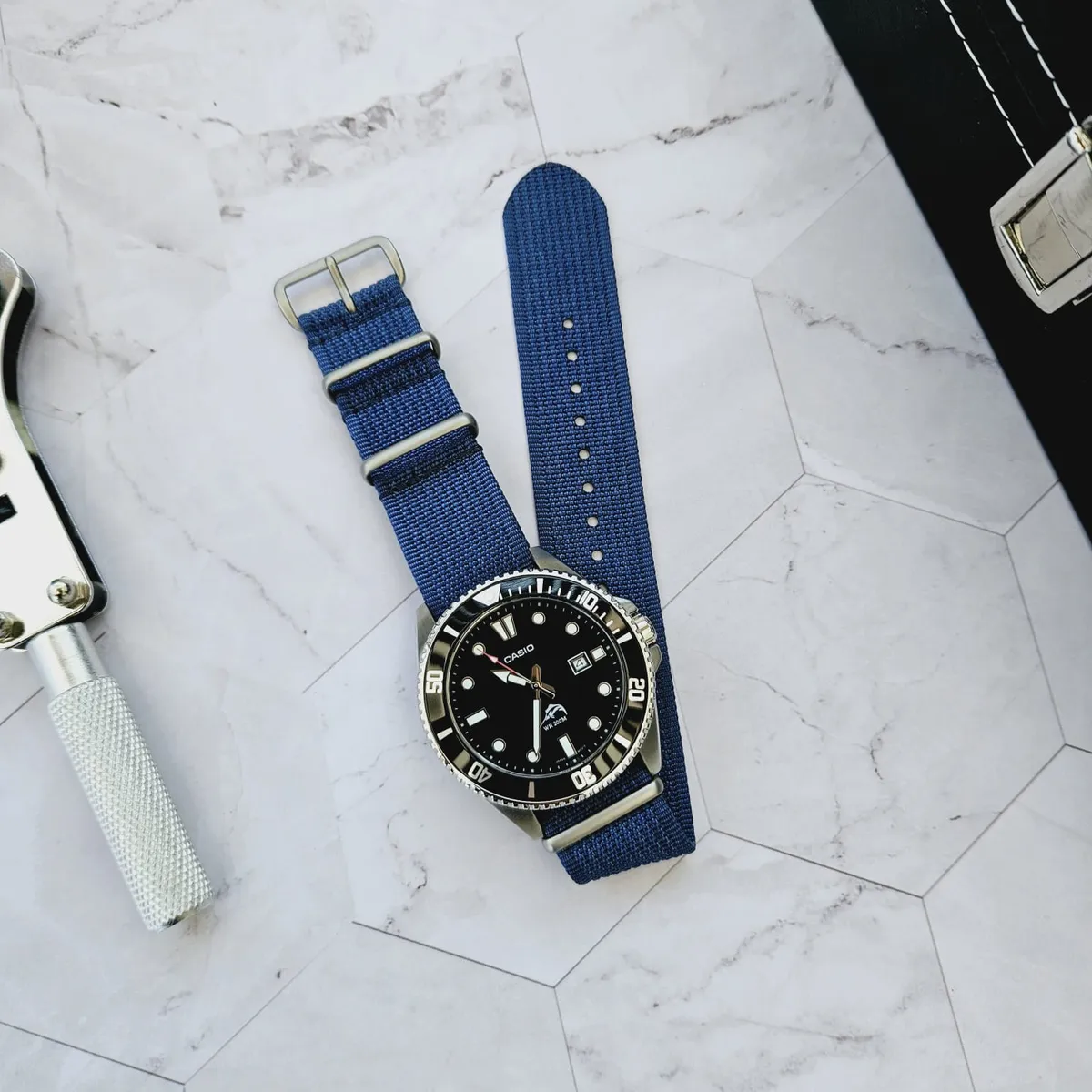 GENERICO - Correa Nylon NATO - 20mm Universal - Azul