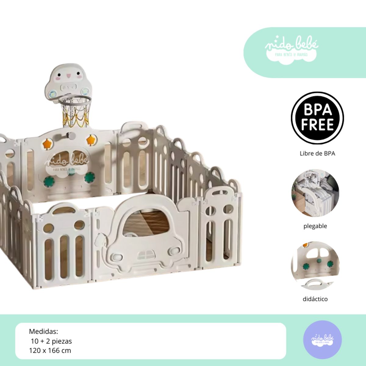 GENERICO - CERCO PLEGABLE Modelo Carrito x small