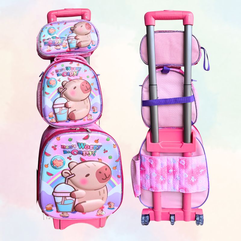 GENERICO - MOCHILA CAPIBARA TRES PIEZAS