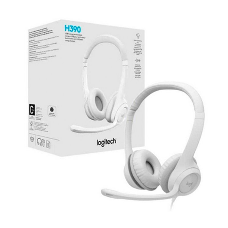 LOGITECH - Audífonos USB Con Micrófono Logitech H390 Blanco
