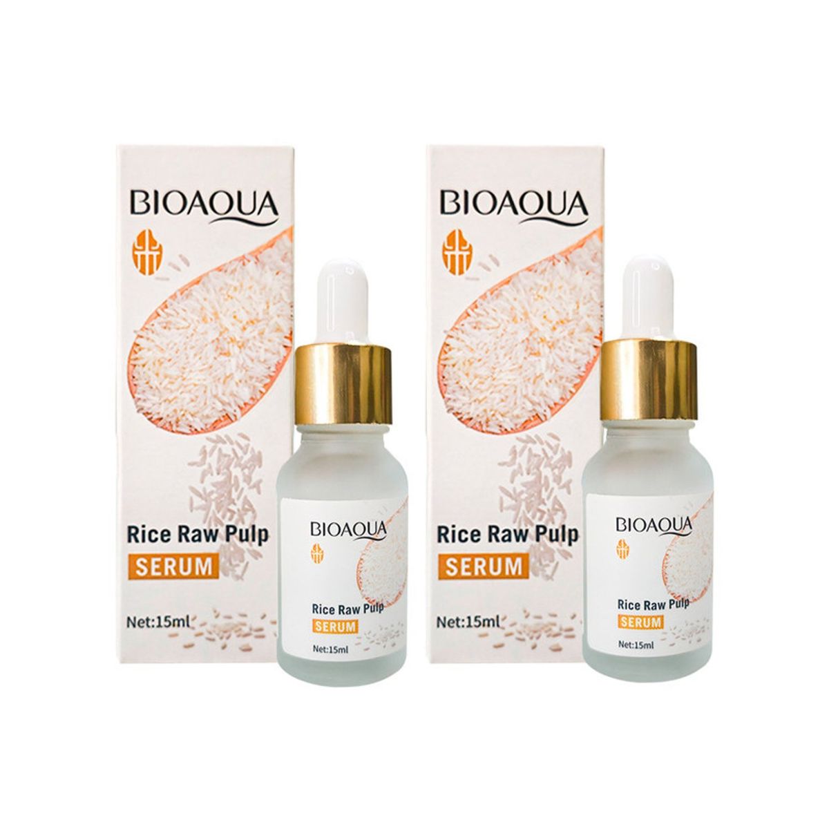 BIOAQUA - PACK 2 SERUM FACIAL ARROZ RICE RAW PULP ESSENCE BIOAQUA 15ML