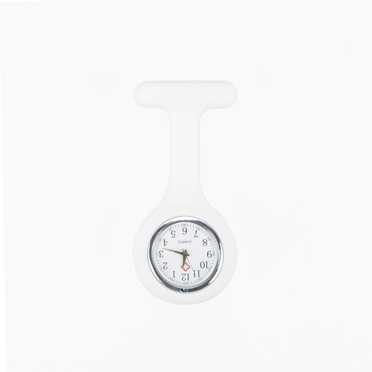 GENERICO - Reloj para Enfermera de Silicona Blanco con Pin Solapa