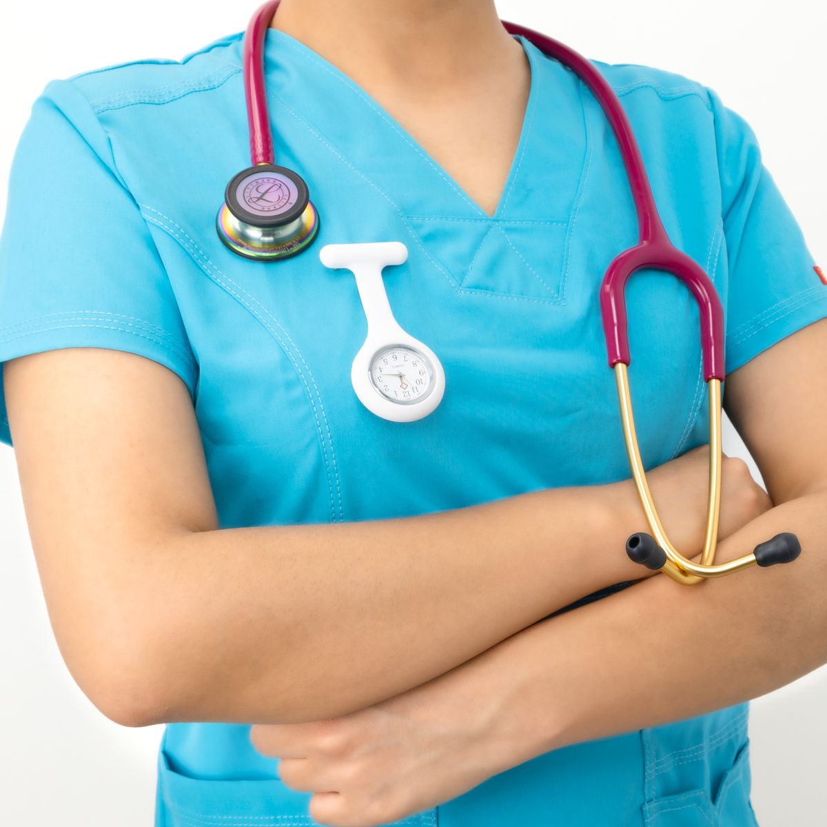 GENERICO - Reloj para Enfermera de Silicona Blanco con Pin Solapa