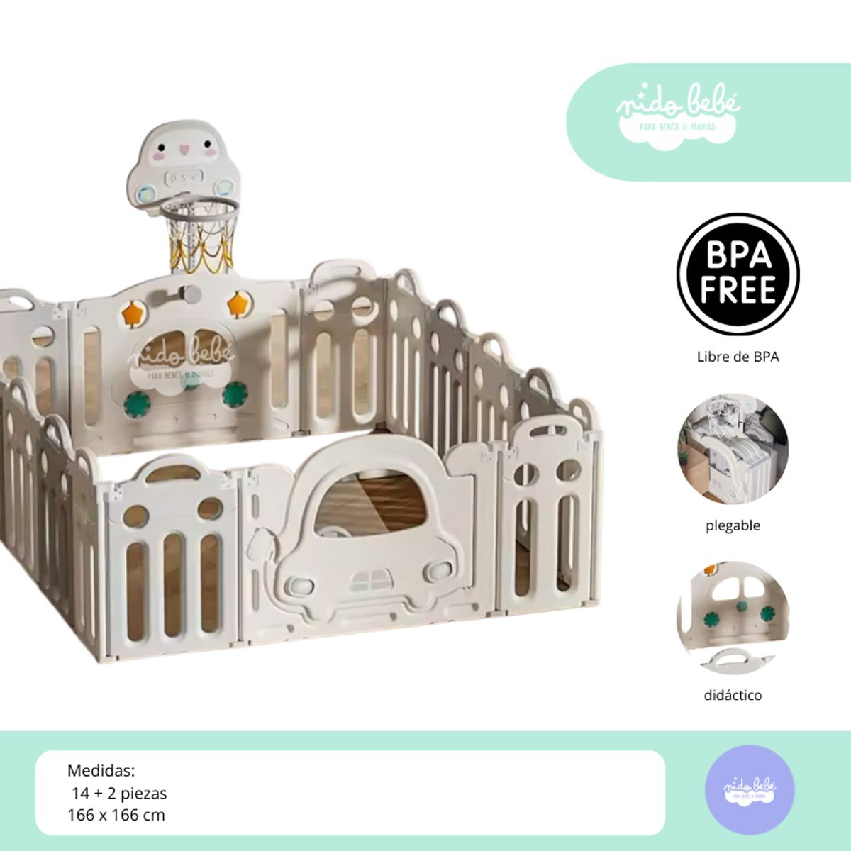 GENERICO - CERCO PLEGABLE Modelo Carrito small