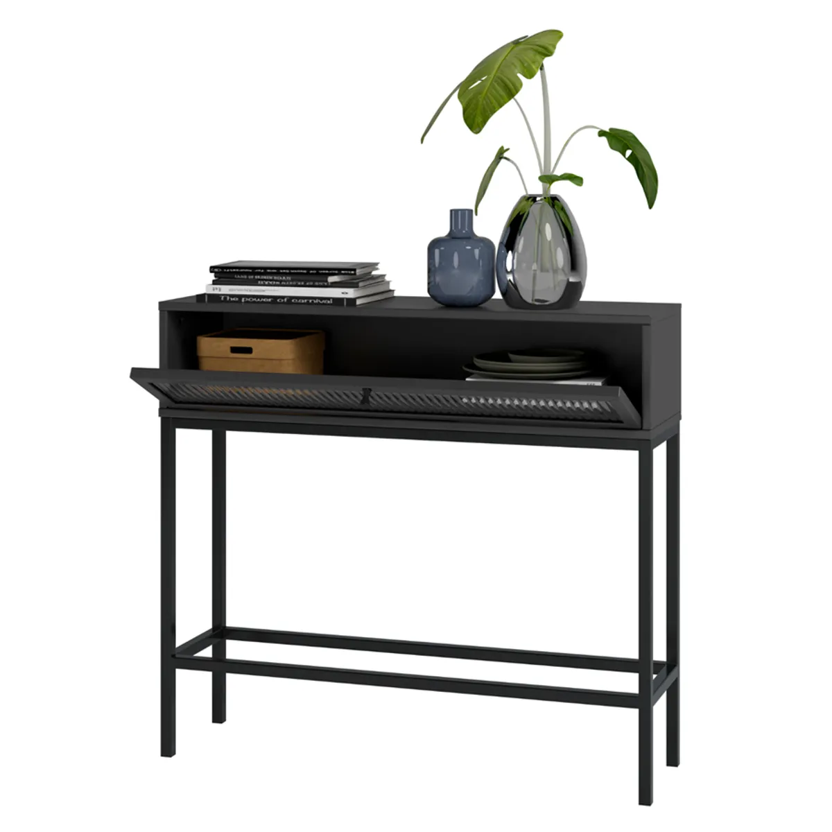 BRV MOVEIS - Consola Rowan 82x25x90 cm Negro