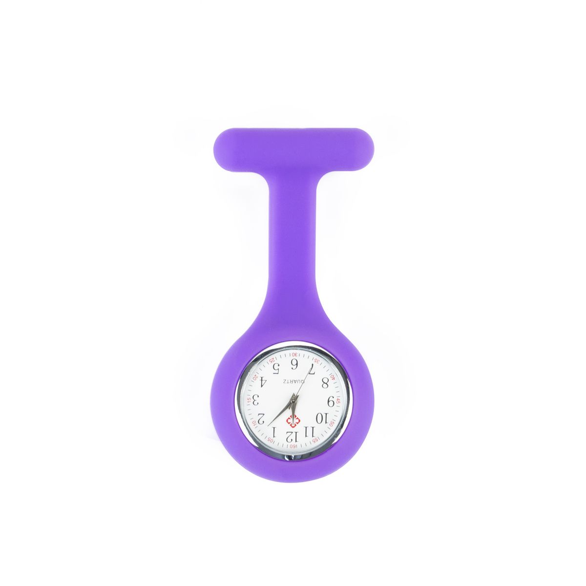 GENERICO - Reloj para Enfermera de Silicona Morado con Pin Solapa