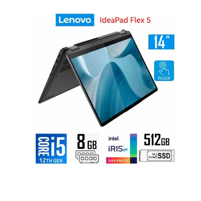 LENOVO - LENOVO IDEAPAD FLEX 5 14IAU7 INTEL COREI5-1235U 8GB 512SSD IRIS XE 14.0" WUXGA TACTIL