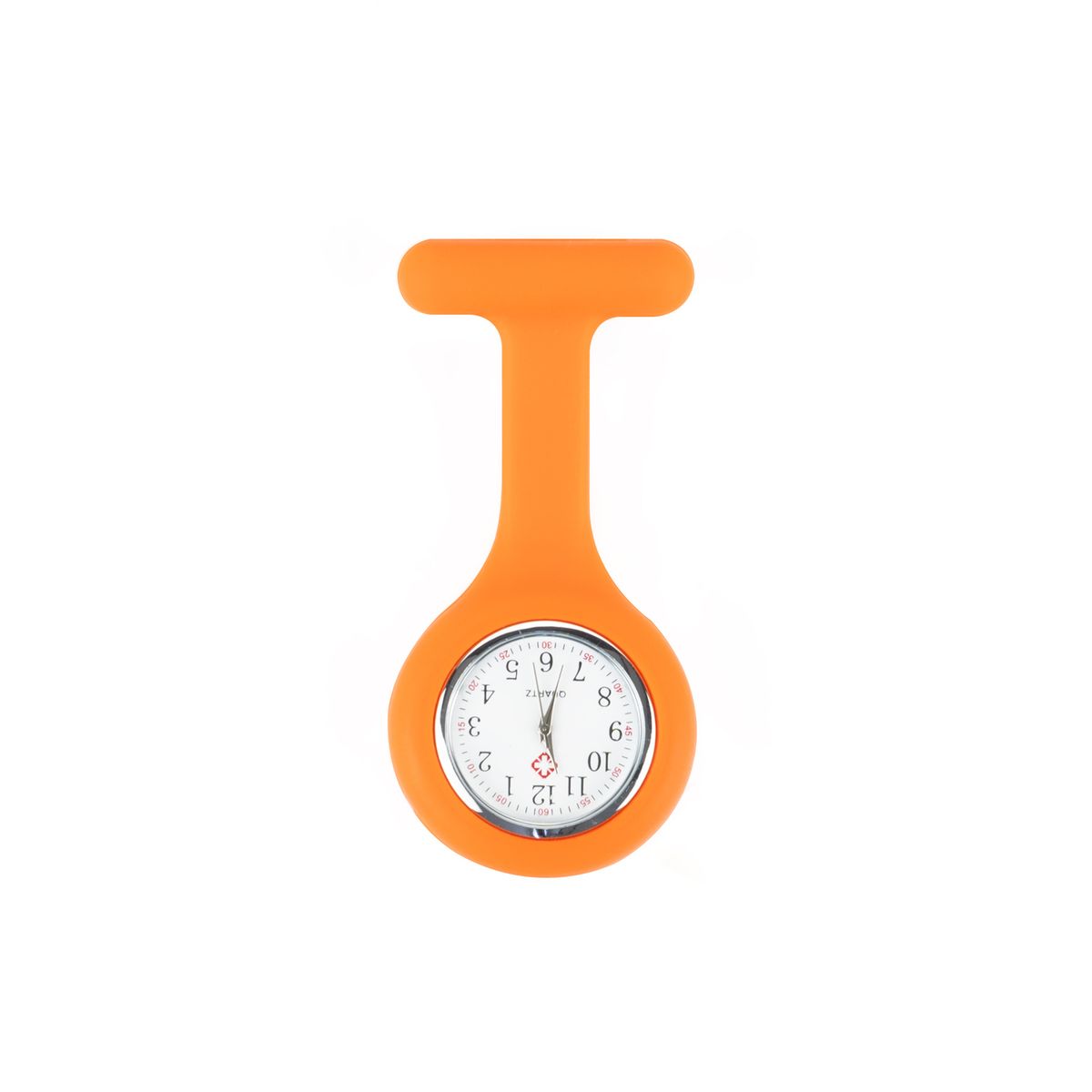 GENERICO - Reloj para Enfermera de Silicona Naranja con Pin Solapa