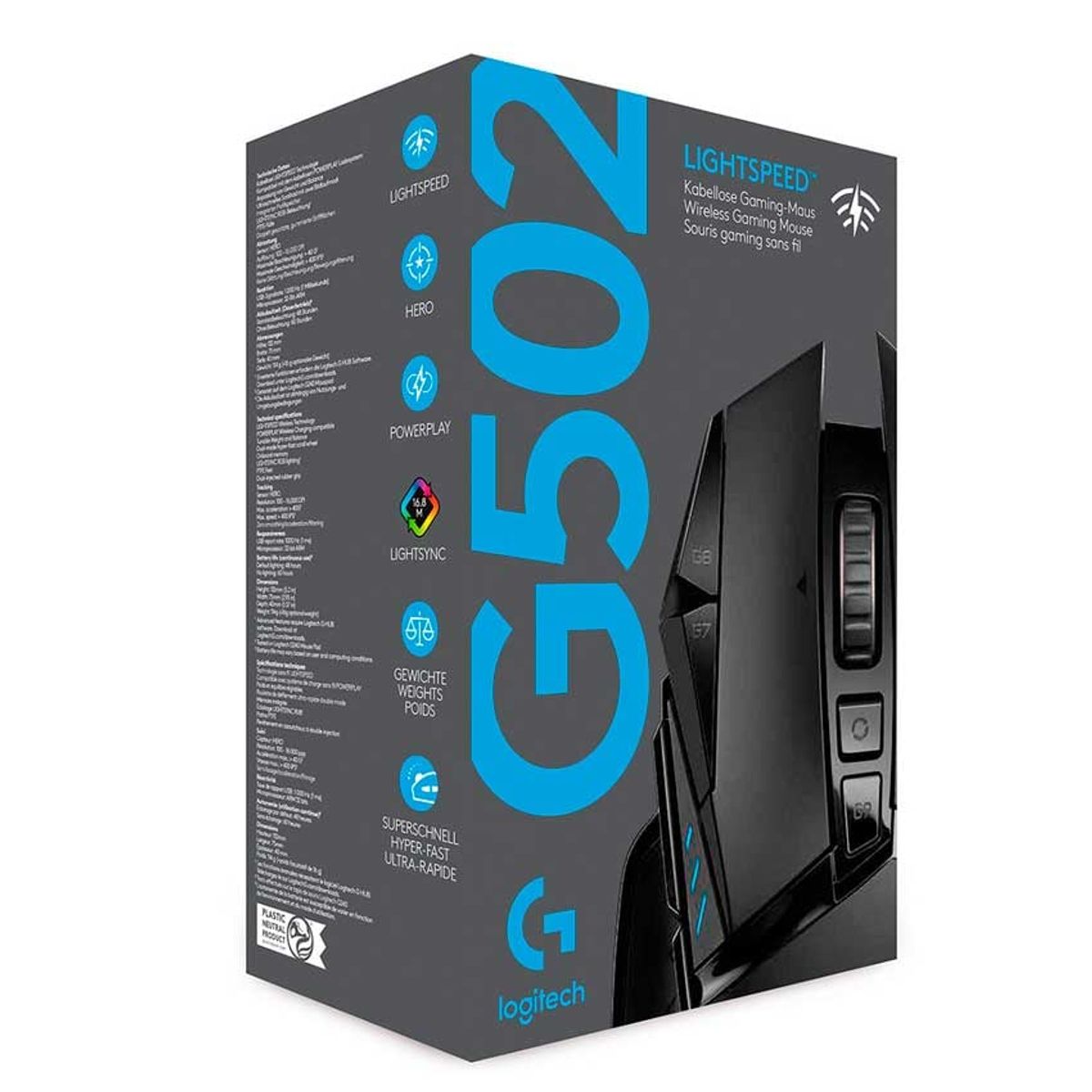 LOGITECH - Logitech G502 LIGHTSPEED Wireless Mouse Gaming 25K DPIRGB11 Botones