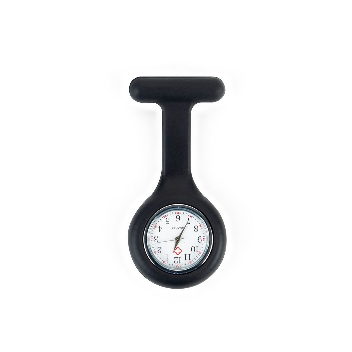 GENERICO - Reloj para Enfermera de Silicona Negro con Pin Solapa