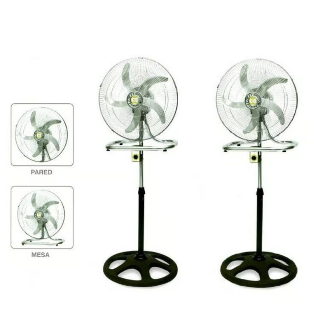 GENERICO - Pack de 2 Ventiladores 5 Aspas 3 en1 18" 200w