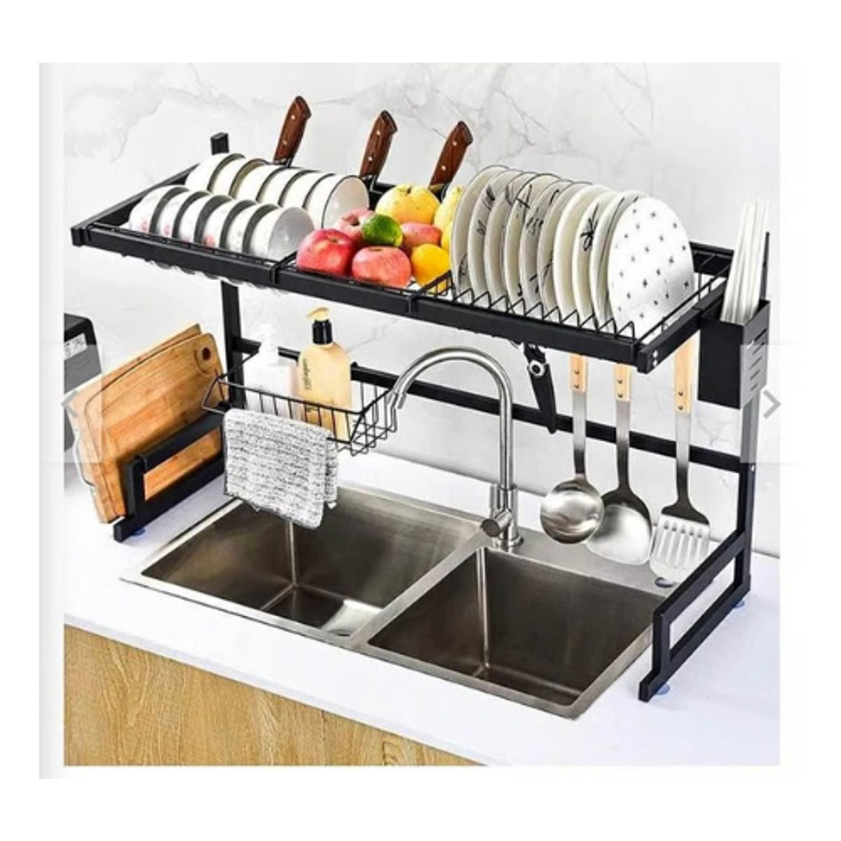 GENERICO - Rack secaplatos moderno de acero inoxidable