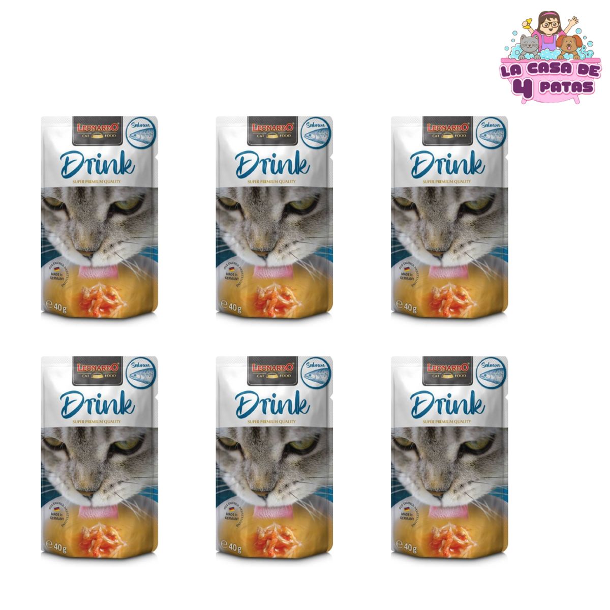 CAT FOOD LEONARDO - PACK 6 LEONARDO DRINK SALMON x 40gr