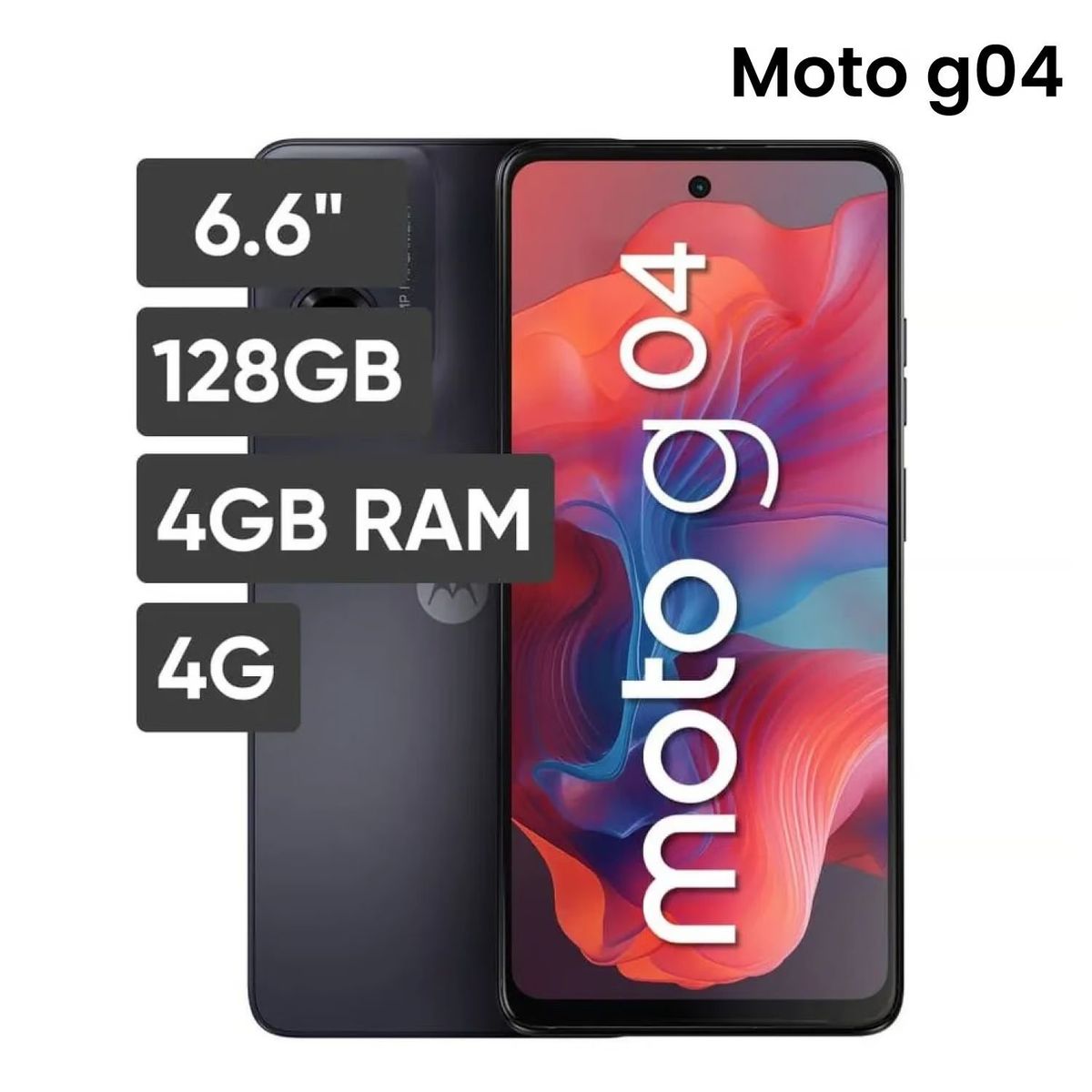 MOTOROLA - Celular Motorola Moto G04 128GB 4GB Ram Color Negro Cosmico