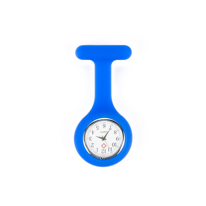 GENERICO - Reloj para Enfermera de Silicona Azul Eléctrico con Pin Solapa