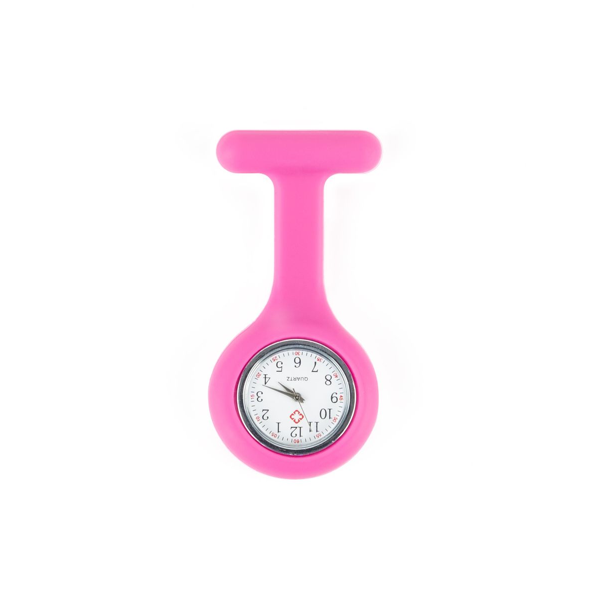 GENERICO - Reloj para Enfermera de Silicona Fucsia con Pin Solapa