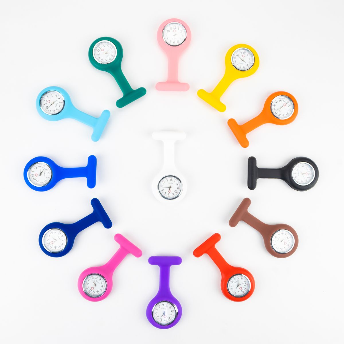 GENERICO - Reloj para Enfermera de Silicona Rojo con Pin Solapa