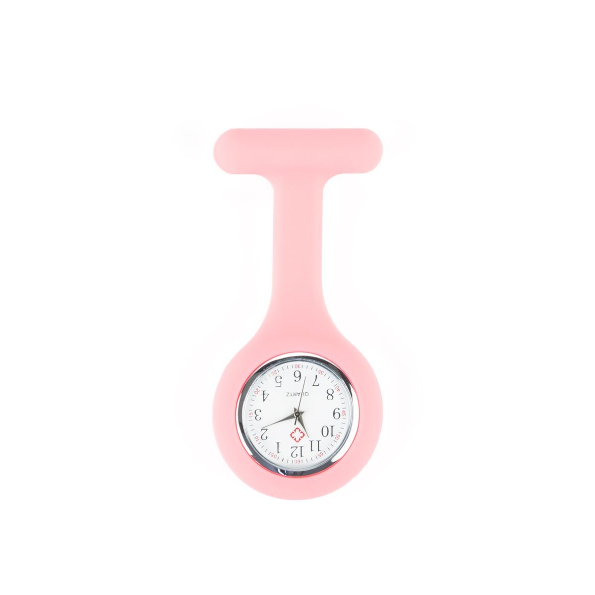 GENERICO - Reloj para Enfermera de Silicona Rosa Chicle con Pin Solapa