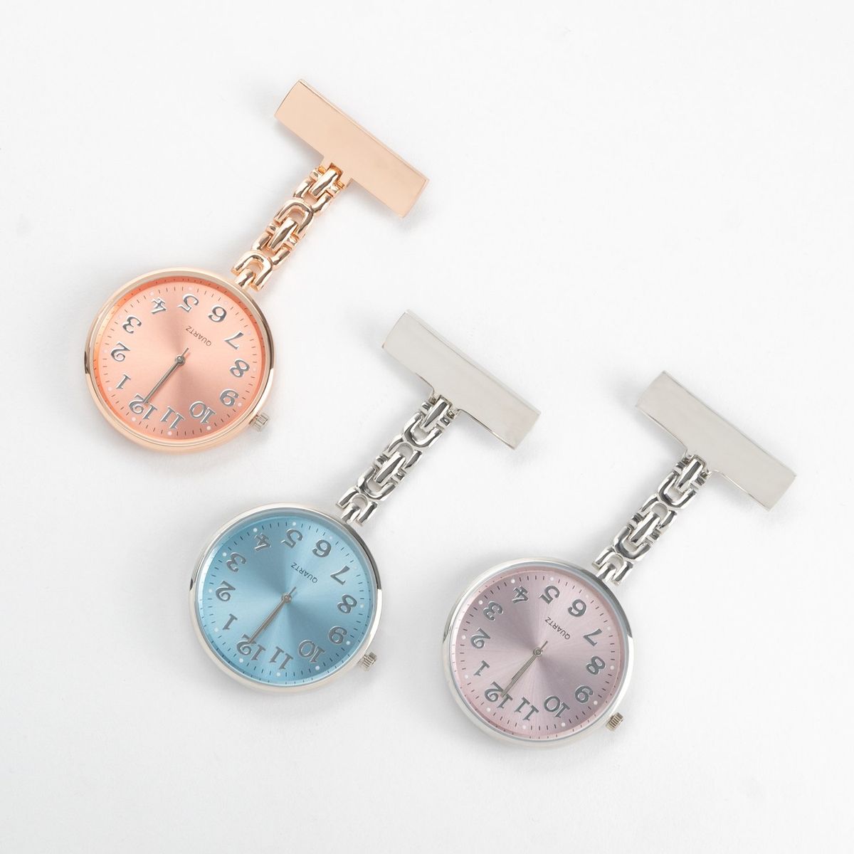 GENERICO - Reloj para Enfermera Elegante Color Oro Rosa con Pin Solapa