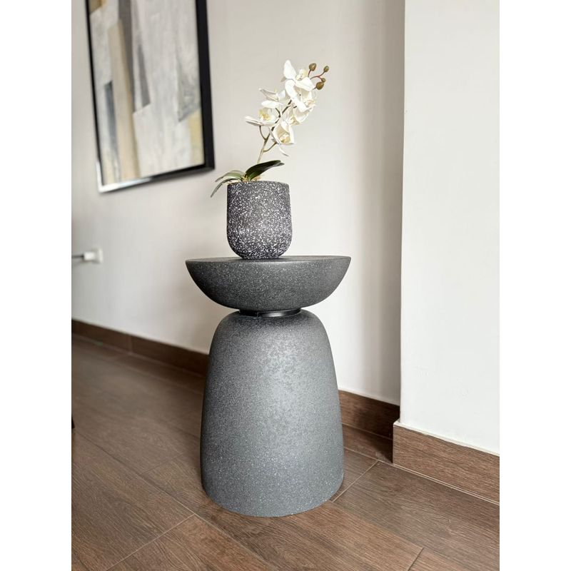 GENERICO - Mesa Lateral Dumo Negro Terrazo 37x51 cm