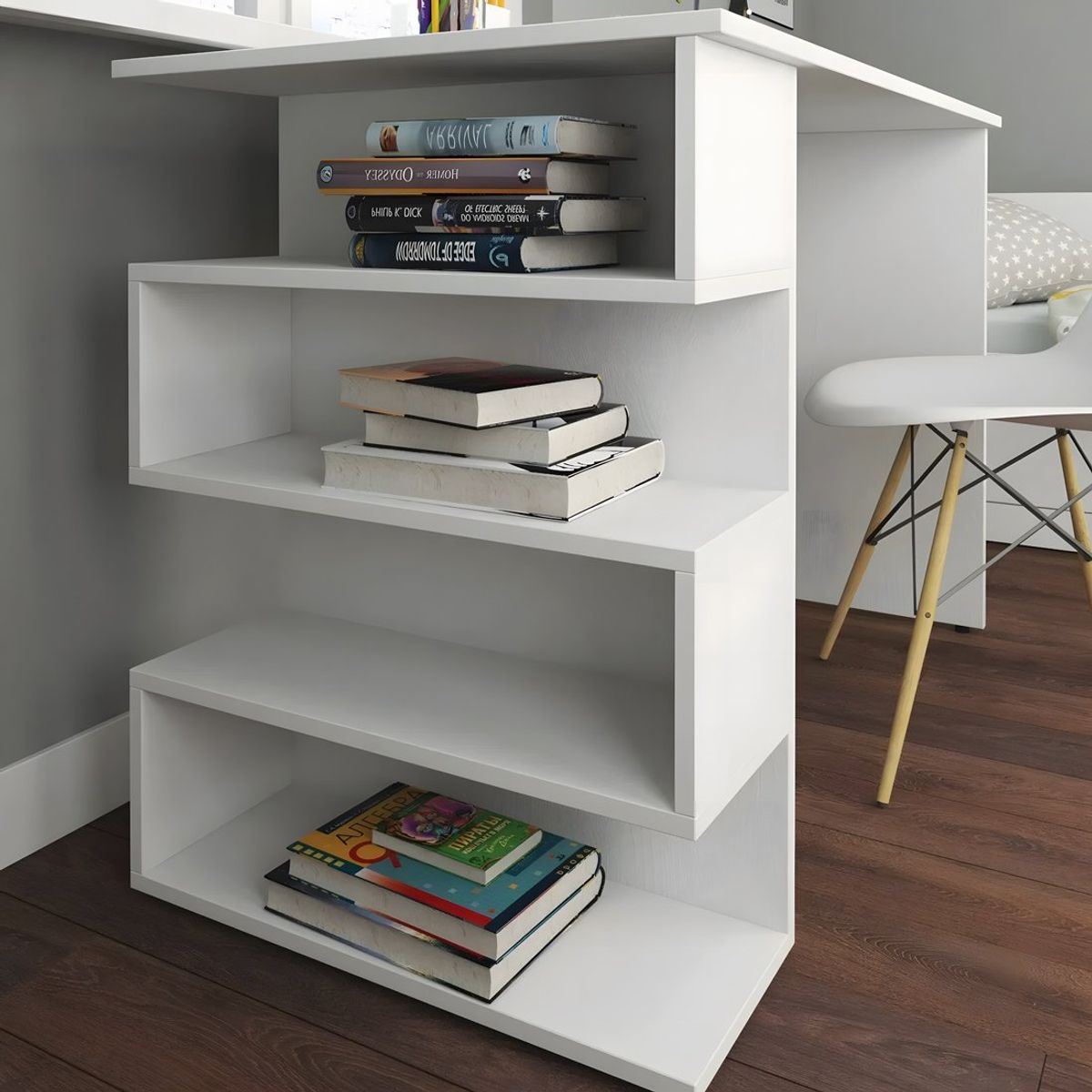 GENERICO - Escritorio Versa Dex 4 Estantes Blanco 120 cm Huk