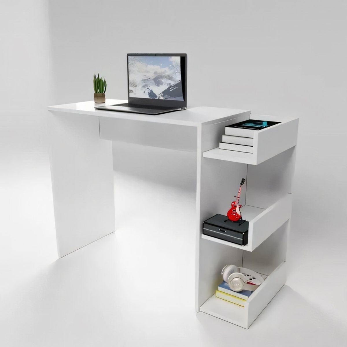 GENERICO - Escritorio Organix 3 Estantes Blanco 120 cm Huk