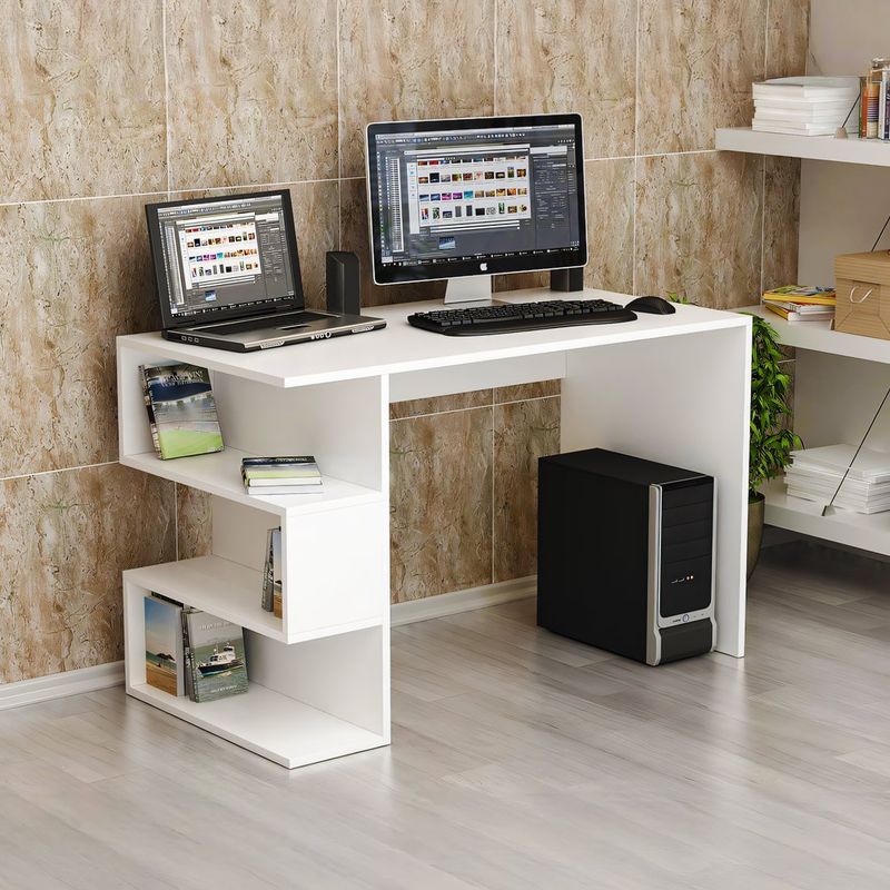 GENERICO - Escritorio Versa Dex 3 Estantes Blanco 120 cm Huk