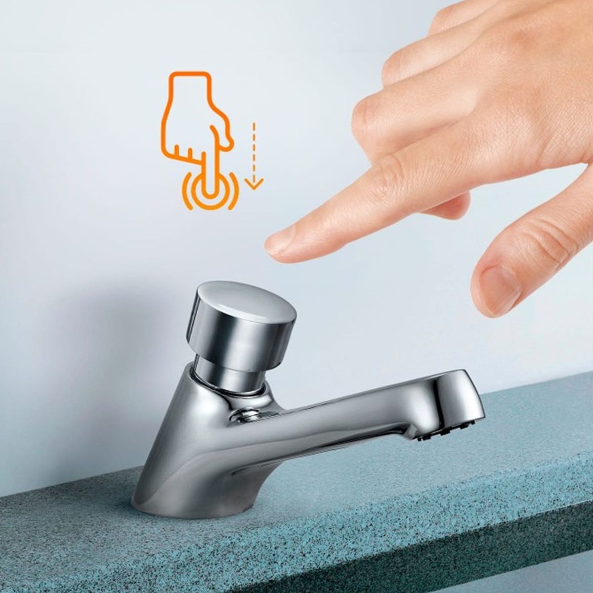 VAINSA - Llave Temporizador para Baño en  Acero Cromado