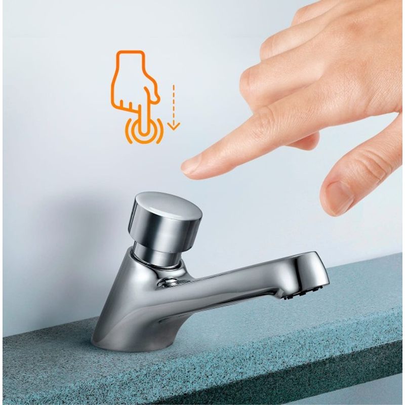 VAINSA - Llave Temporizador para Baño en  Acero Cromado