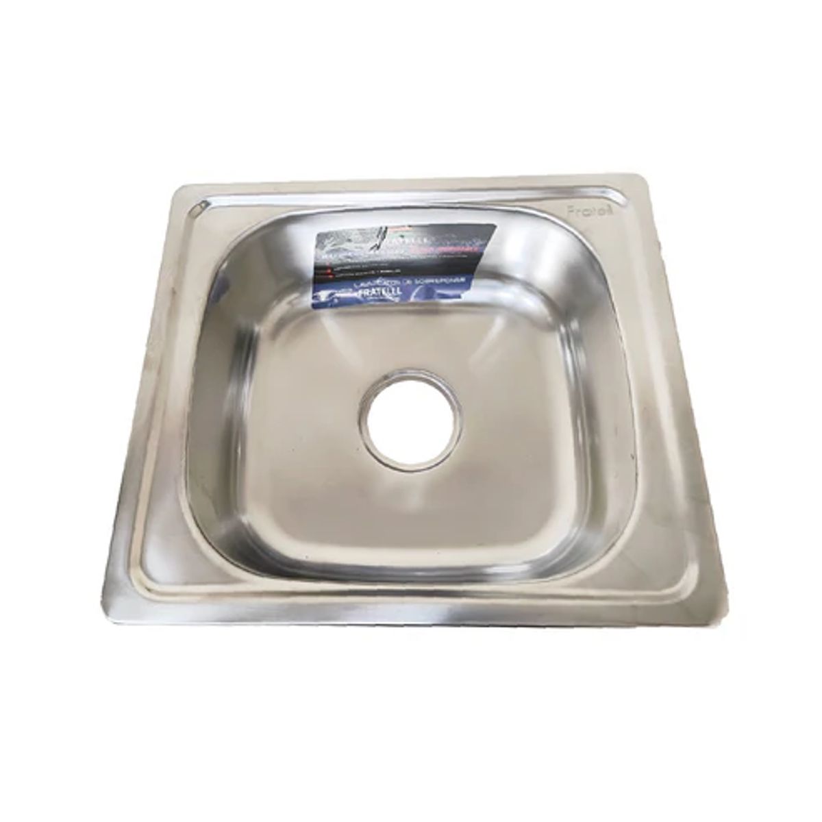 FRATELLI - Lavadero para Cocina en Acero Inoxidable Mod Cuadrado 46x40x18cm