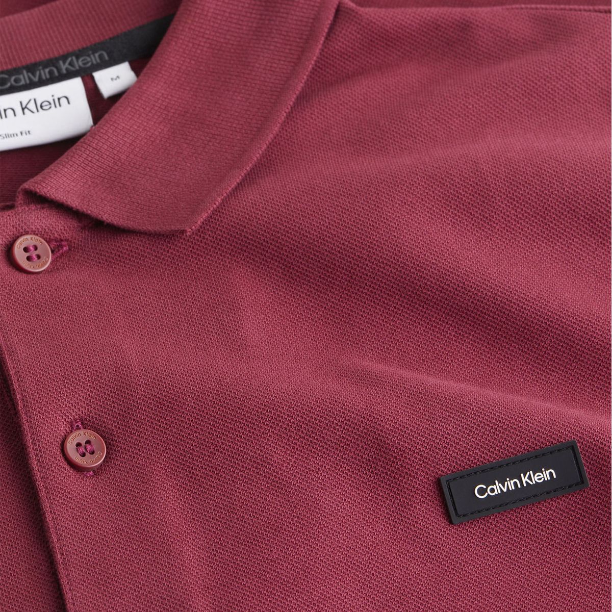CALVIN KLEIN - POLO STRETCH PIQUE SLIM BUTTON POLO