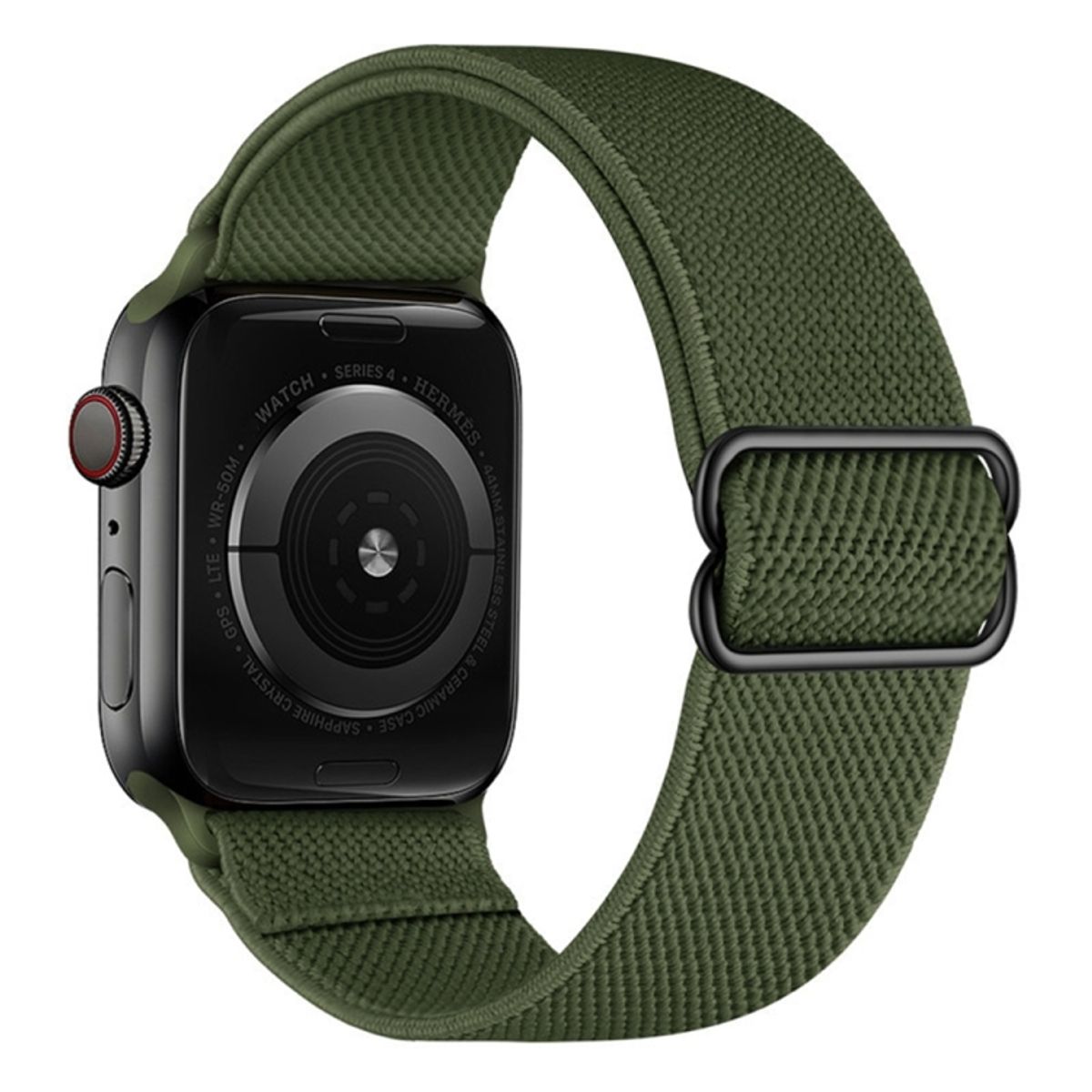 GENERICO - CORREA NYLON + BUMPER PARA APPLE WATCH VERDE BORDE DORARO 38 MM