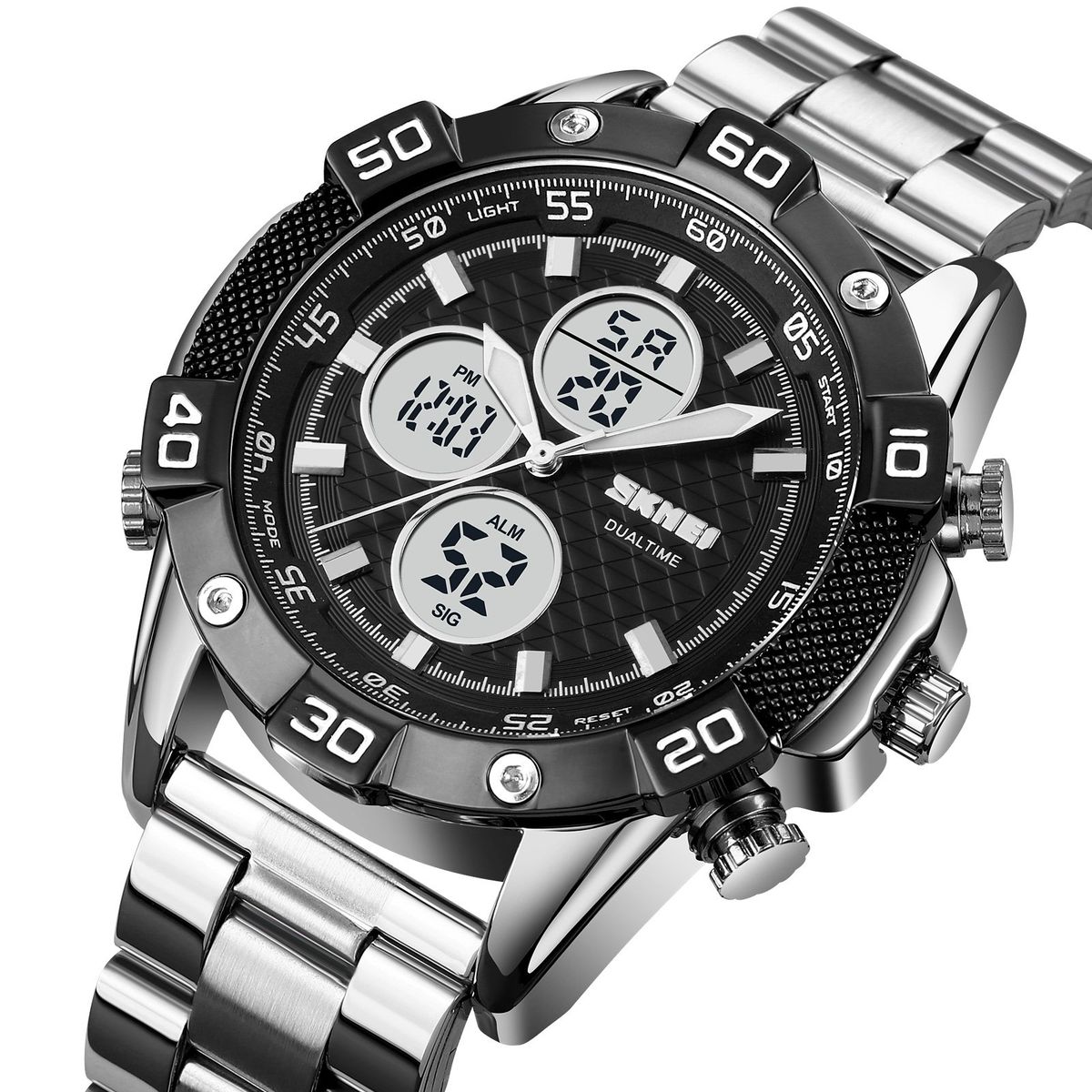 SKMEI - Reloj Skmei 1838 Plateado Correa Acero