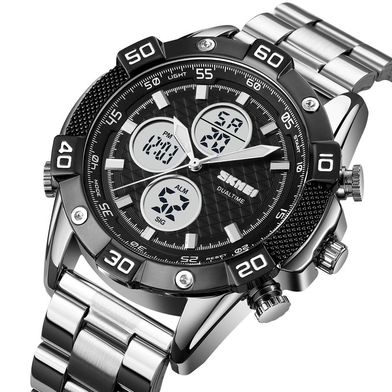 SKMEI - Reloj Skmei 1838 Plateado Correa Acero