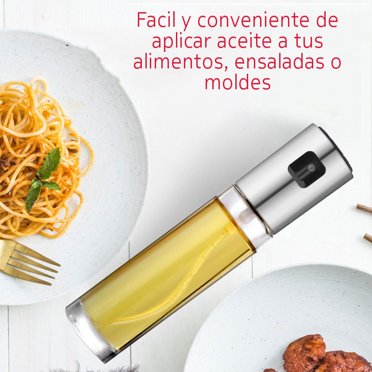 GENERICO - Spray Pulverizador Aceite Oliva Cocina Botella Vidrio Gold