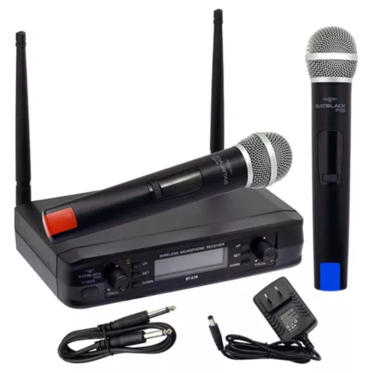 BATBLACK - Micrófono Inalámbrico Profesional Batblack BT-678 multifrecuencia