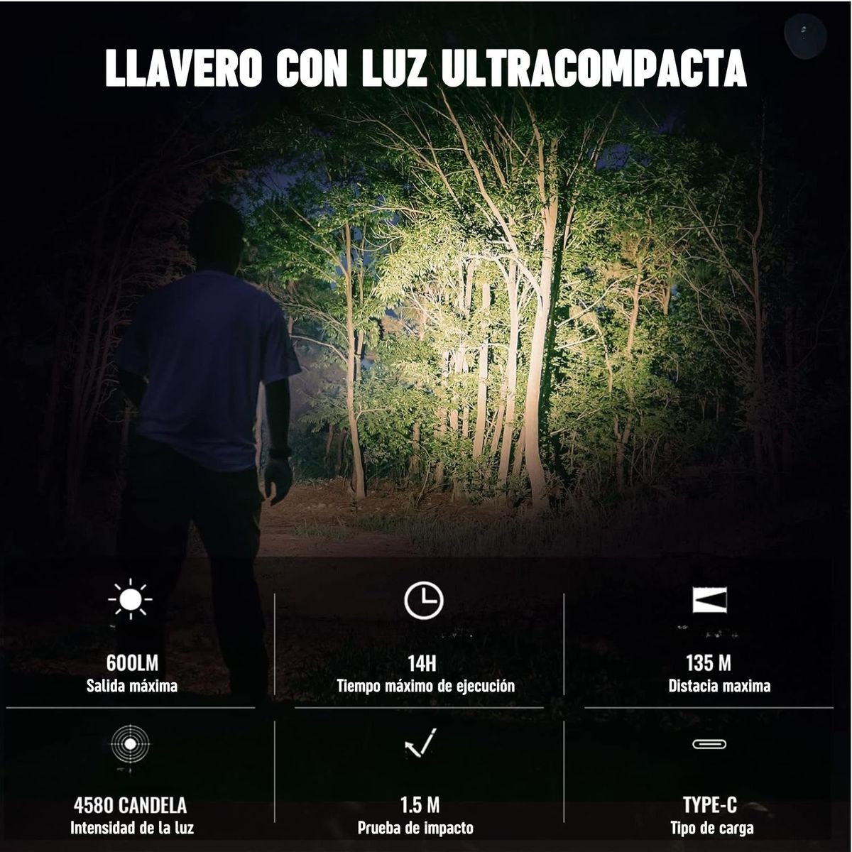 LIDIMI - Linterna de cuello LED, recargable, con imán y 6 modos de luz