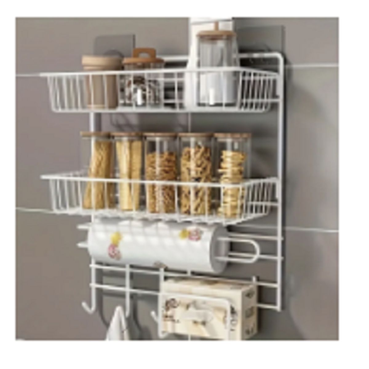 GENERICO - Organizador de Pared Metálico con Portapapel Blanco