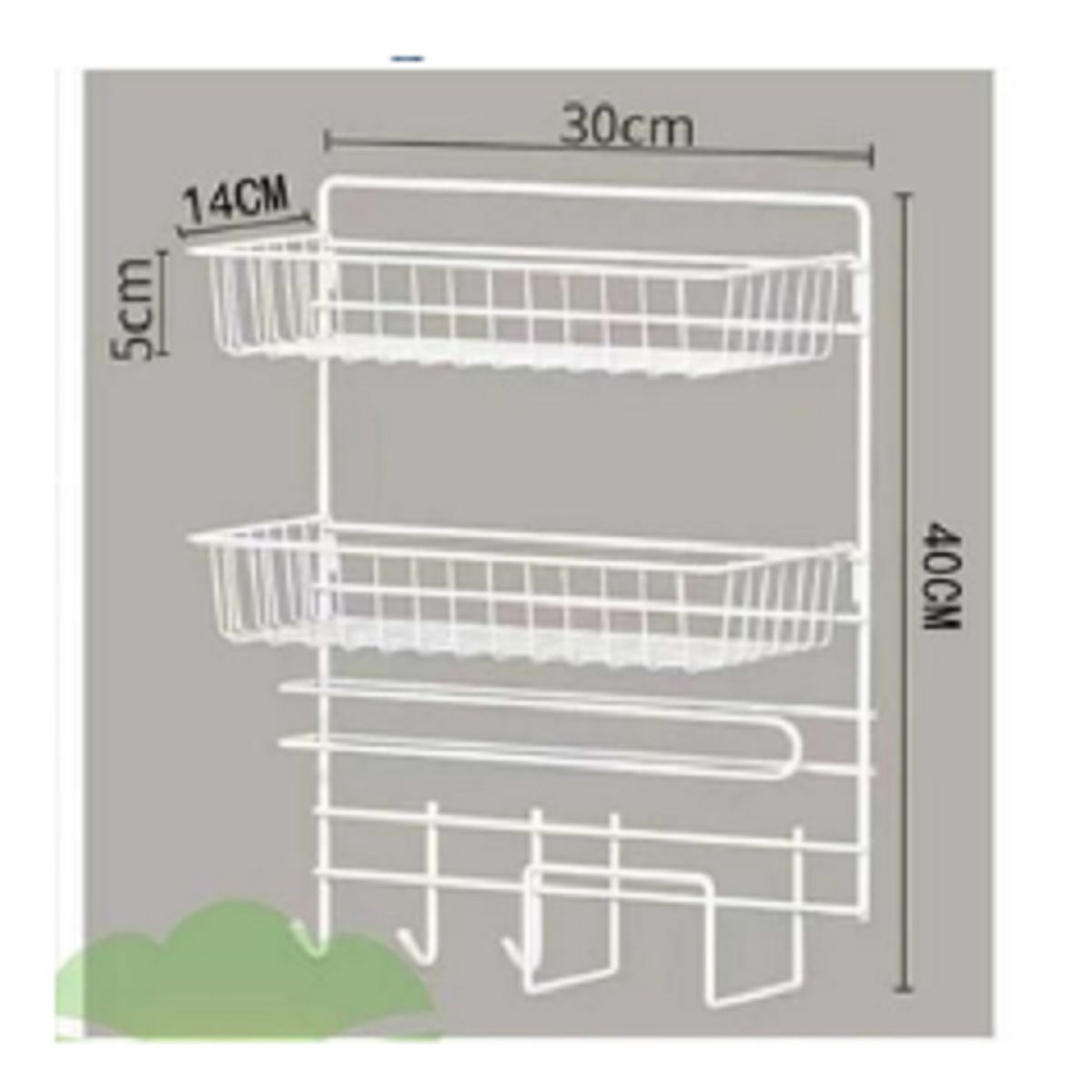 GENERICO - Organizador de Pared Metálico con Portapapel Blanco