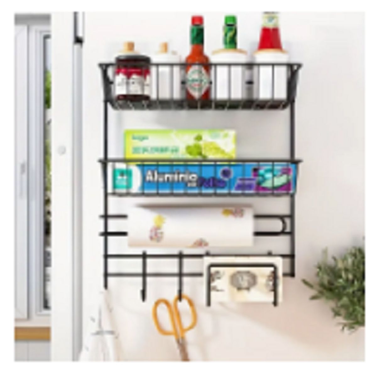 GENERICO - Organizador de Pared Metálico con Portapapel Negro