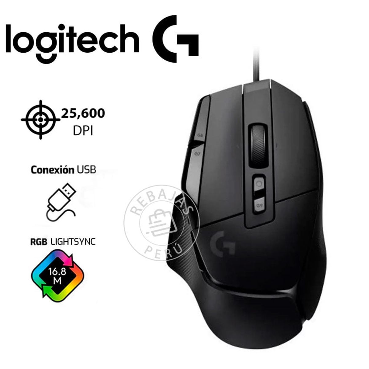 LOGITECH - Logitech G502 X HERO Mouse Gaming 25K DPI LIGHTFORCE BLACK