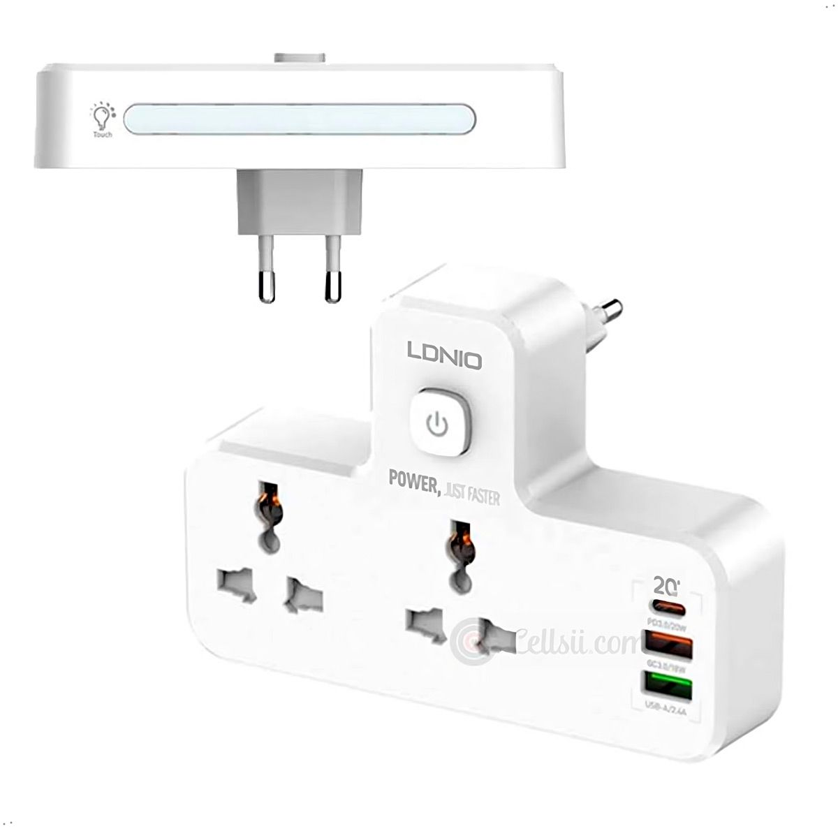 LDNIO - EXTENSIÓN DE PARED LDNIO SC2311 20W USB QC 3.0 CARGA RÁPIDA - BLANCO
