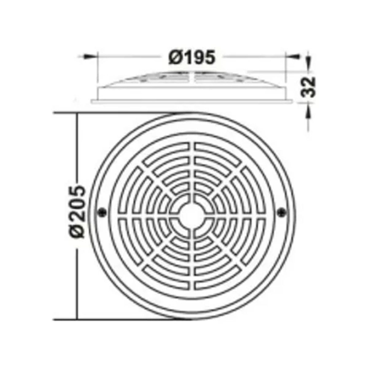 GENERICO - Rejilla de fondo de 8 para piscina marca Pool System