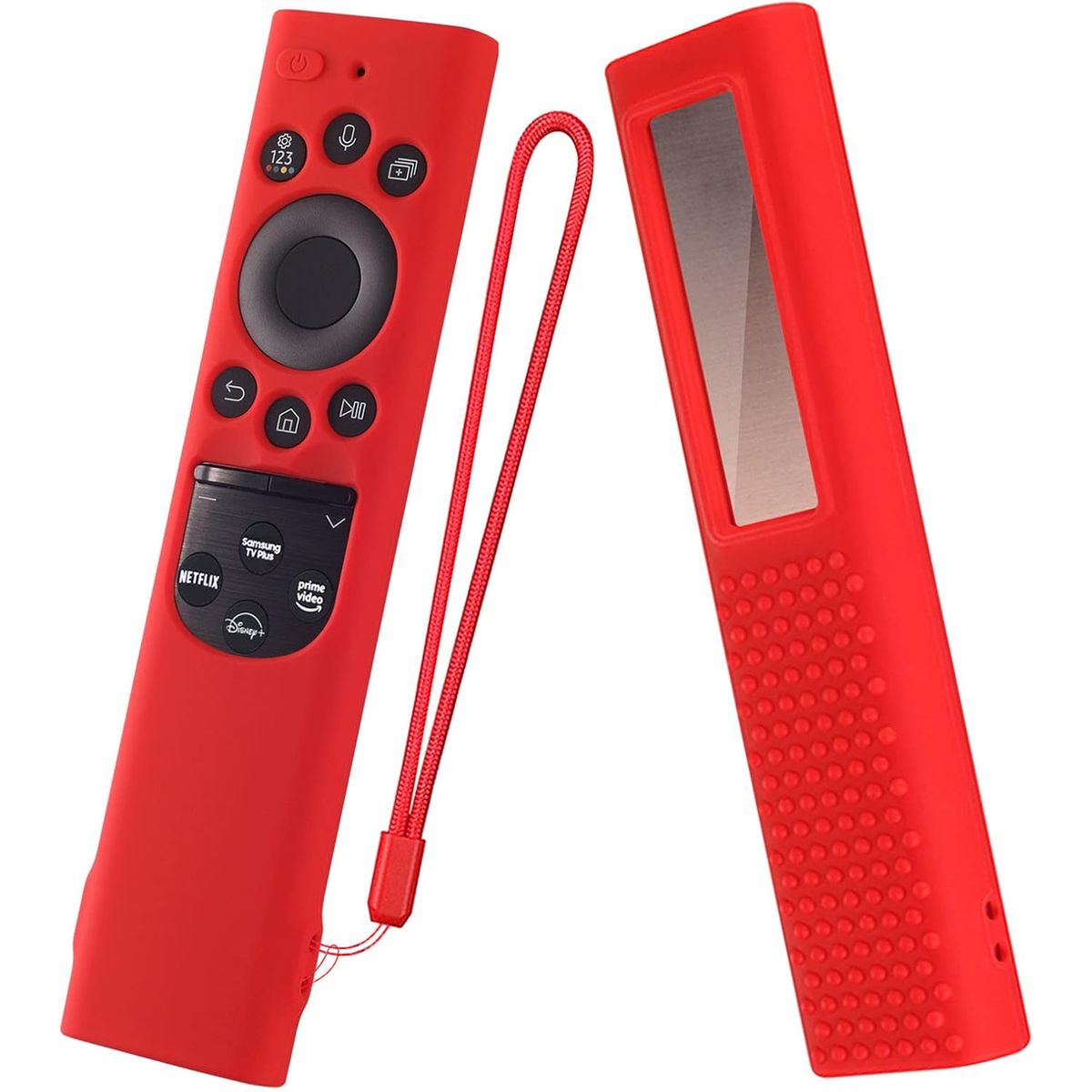 GENERICO - Funda de Silicona Control Samsung Qled Solar 2021 2022 – Rojo