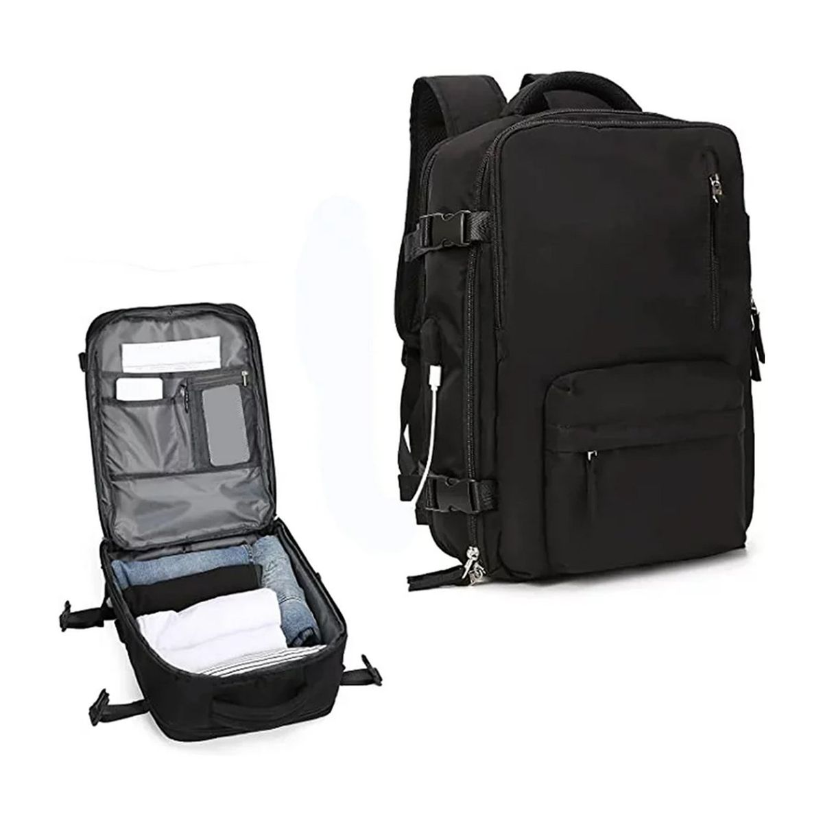 NEO DIGITAL - Mochila de viaje BP31 impermeable maleta de mano 40 L Negro