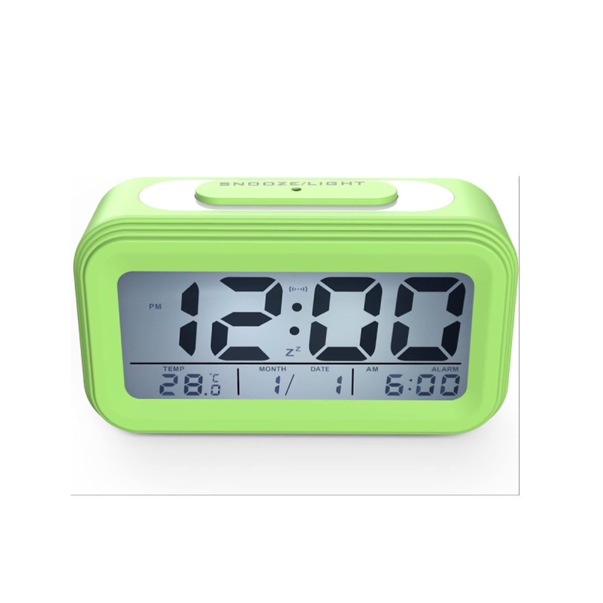GENERICO - RELOJ DESPERTADOR DIGITAL VERDE LUZ NOCTURNA LED FUNCIÓN DE SNOOZE