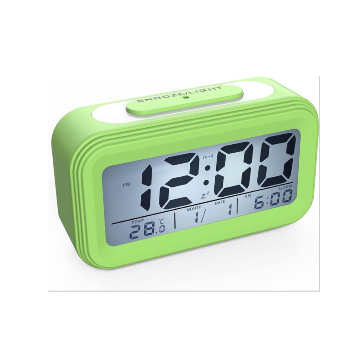 GENERICO - RELOJ DESPERTADOR DIGITAL VERDE LUZ NOCTURNA LED FUNCIÓN DE SNOOZE