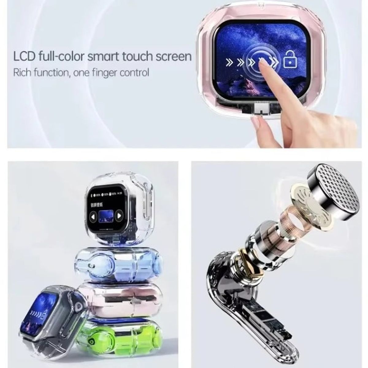 GENERICO - AUDIFONOS BLUETOOTH CRYSTAL MAX CON PACTALLA TACTIL