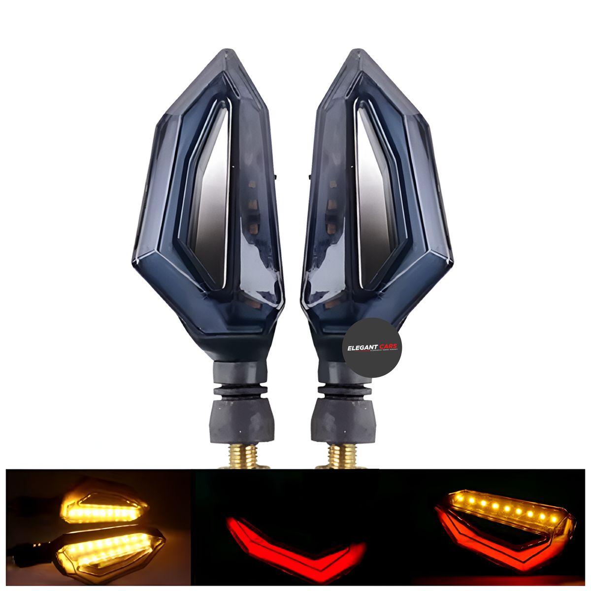 JETLIFE - Direccional  Led Para  Moto Tipo D  Rojo +Ámbar   2pcs