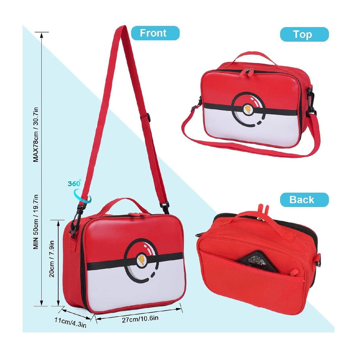 POKEMON - Lonchera Termica Pokeball Para Niños